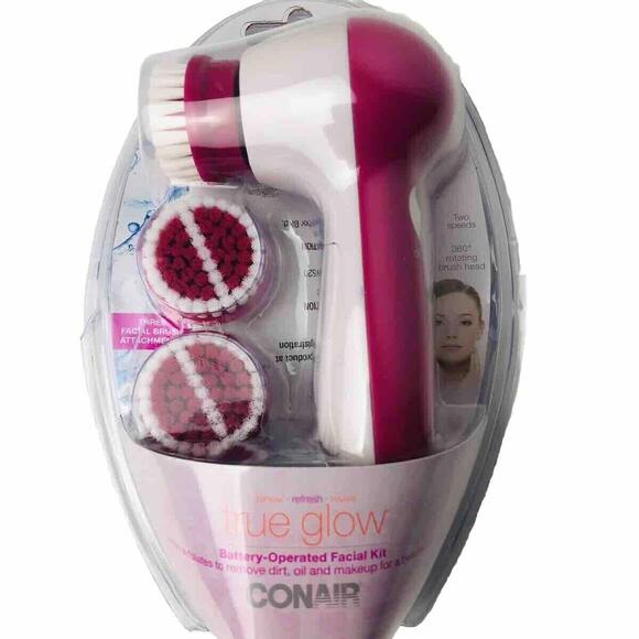 New, Sealed Conair True Glow Facial Cleansing Brush, 3 Heads - Picture 1 of 6